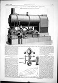 Old Print 1889 R.A.S.E. Show Semi-Portable Engine Ransomes Sims Jefferies 19th