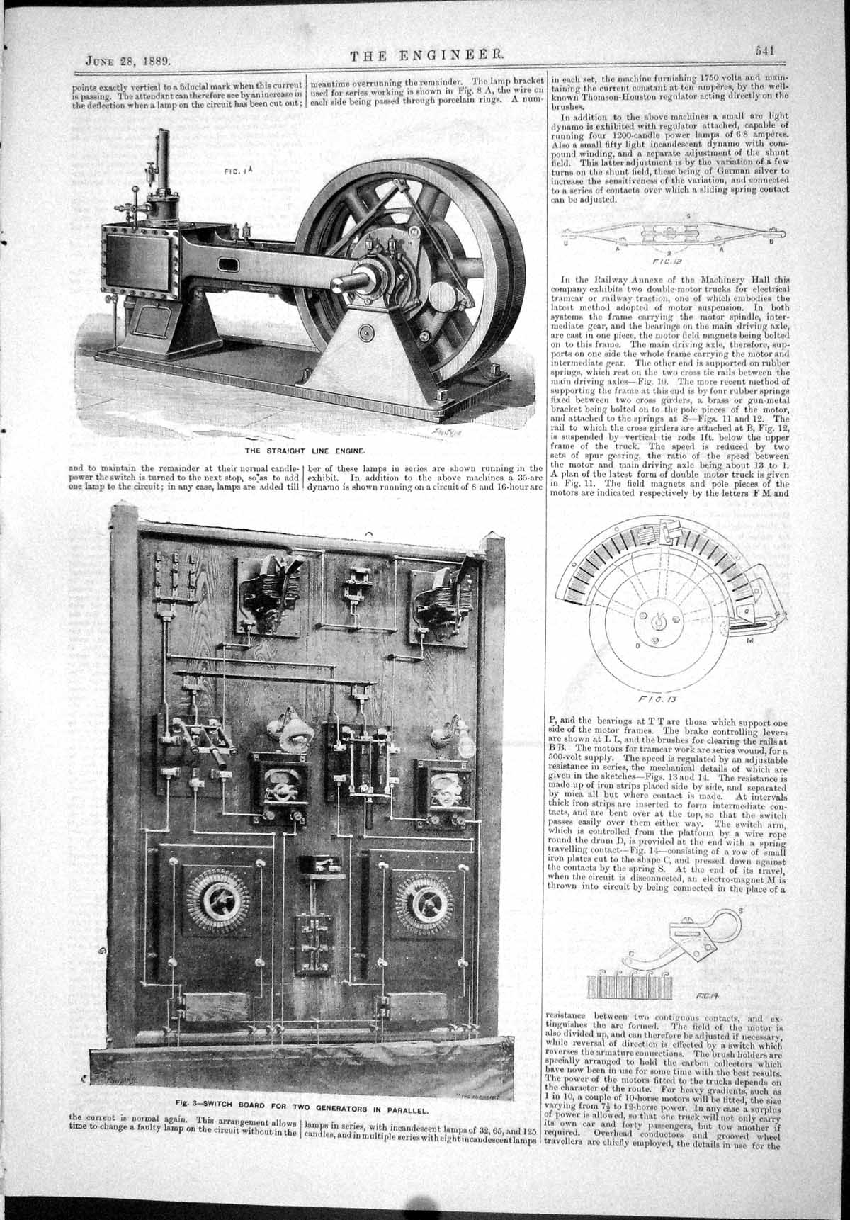 Old 1889 Straight Line Engine Switch Board Generators Maxim Nordenfel Victorian