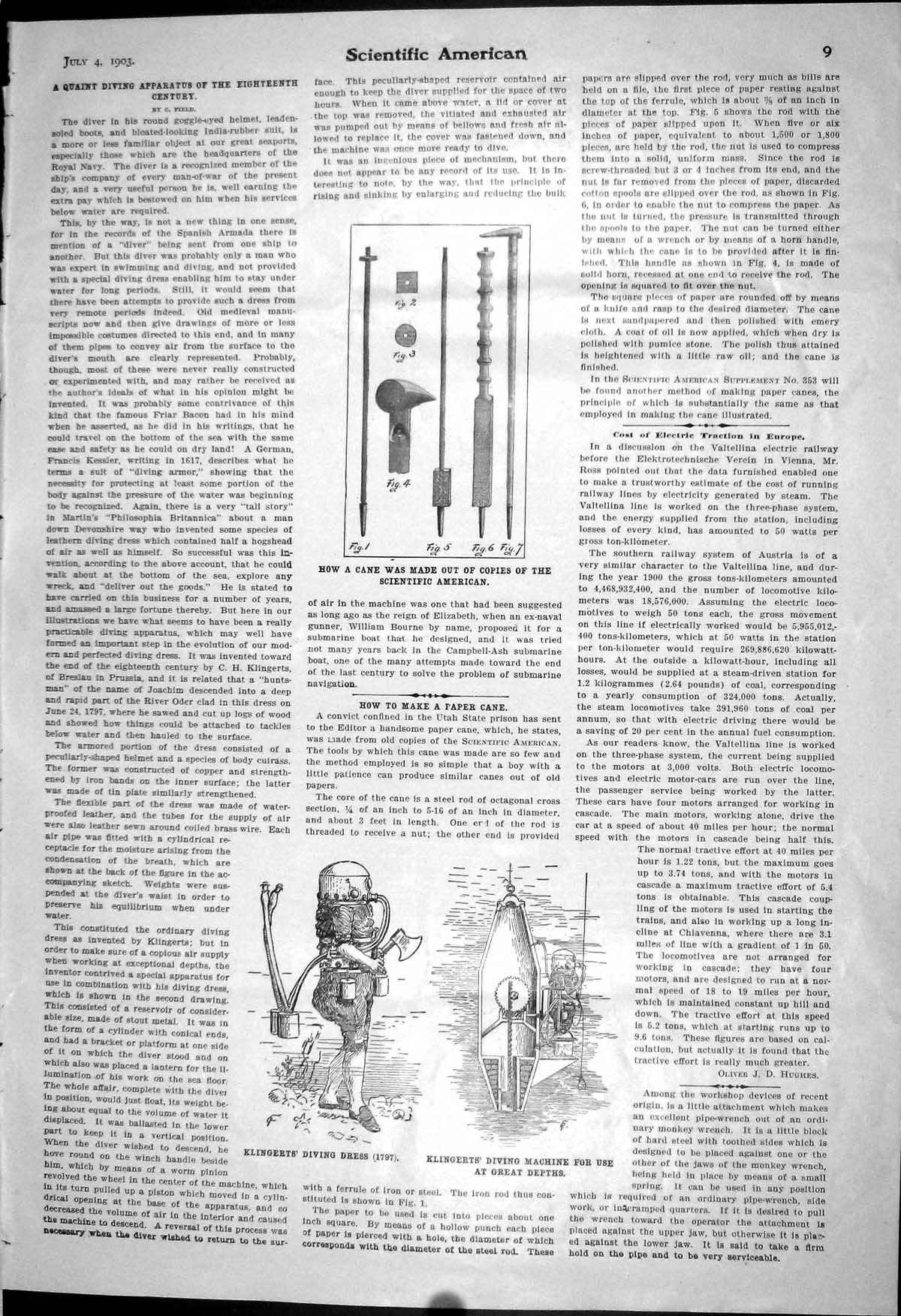 Old 1903 Scientific American Klingert Diving Dress Owen Mooers Winton 20th