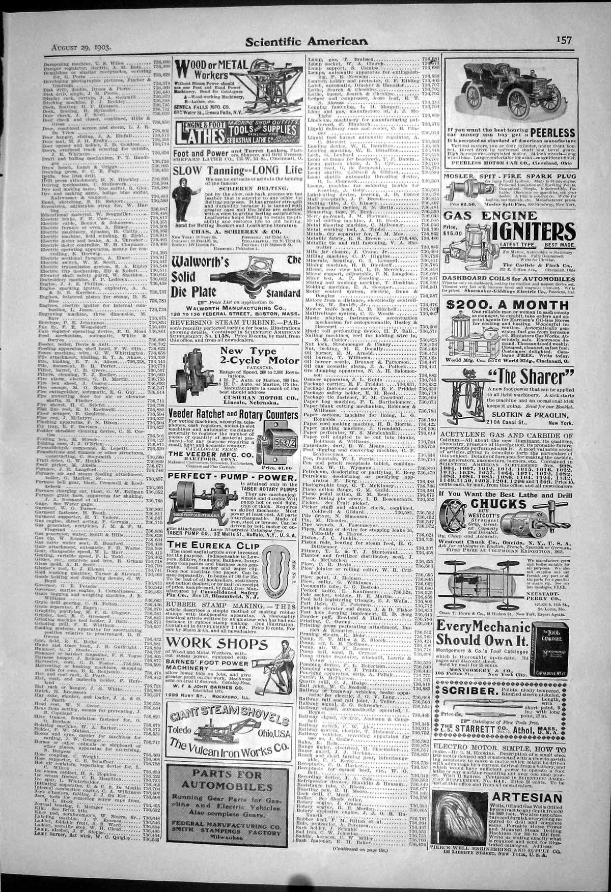 Antique Old Print Peerless Motor Car 1903 Scientific American Munn Typewriter