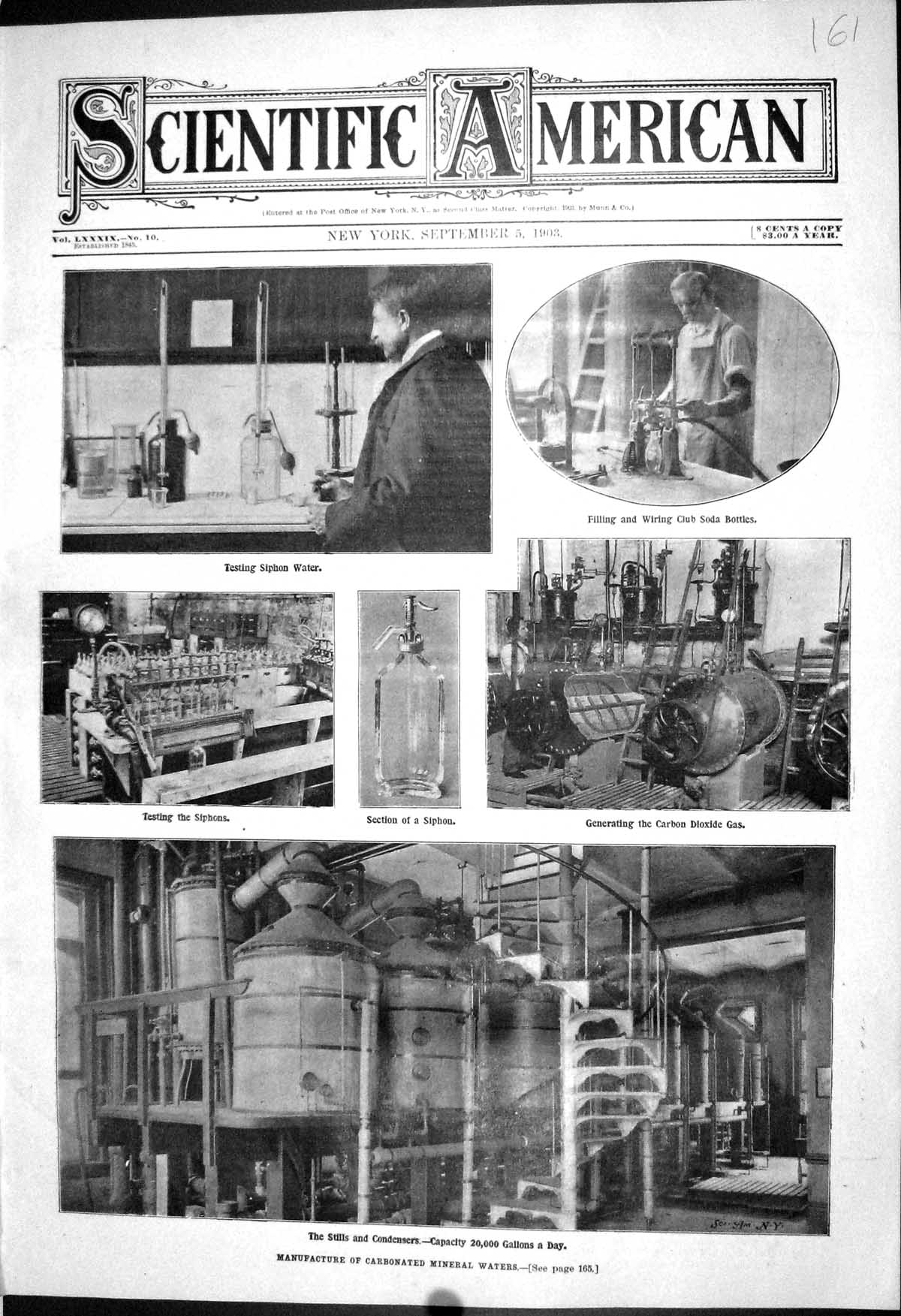 Old 1903 Scientific American Manufacture Carbonated Mineral Waters Si 20th