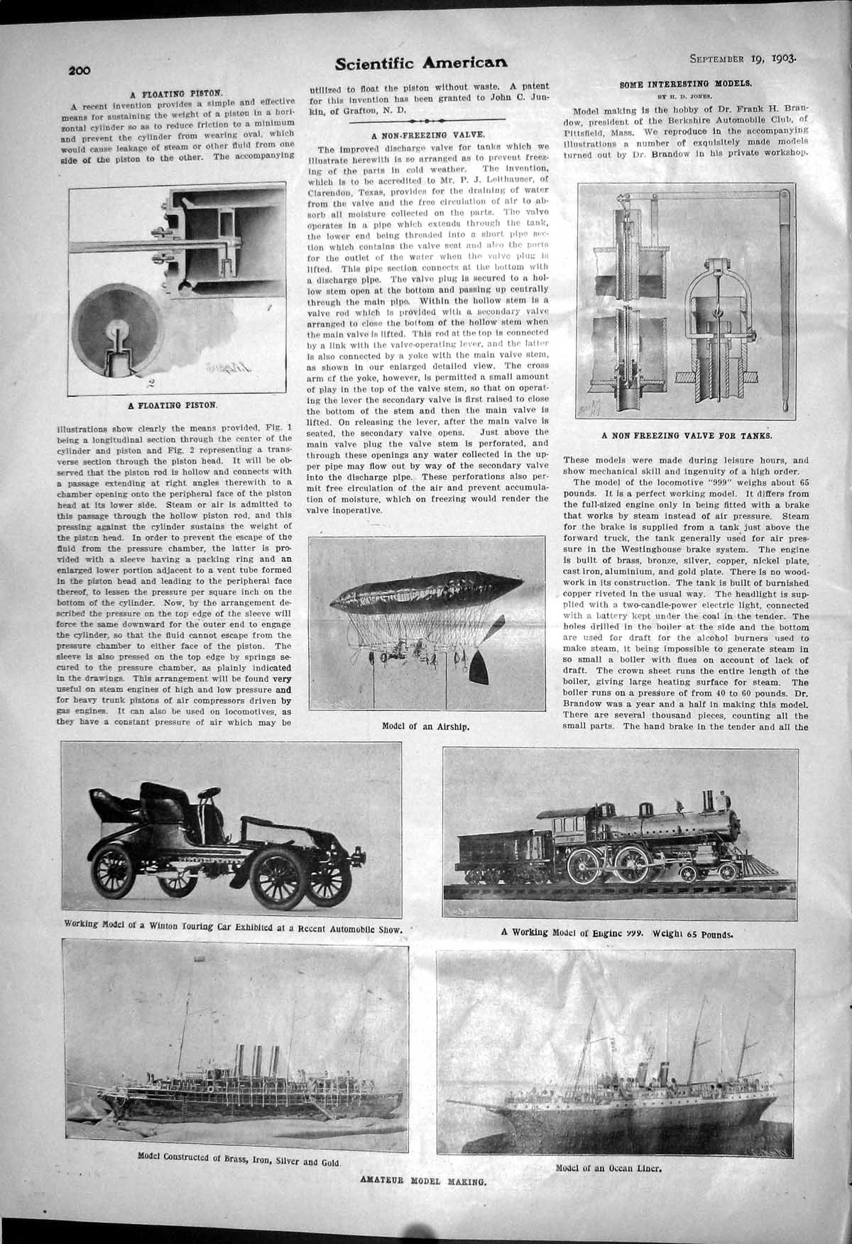Old 1903 Scientific American Amateur Model Making Airship Ocean Liner 20th