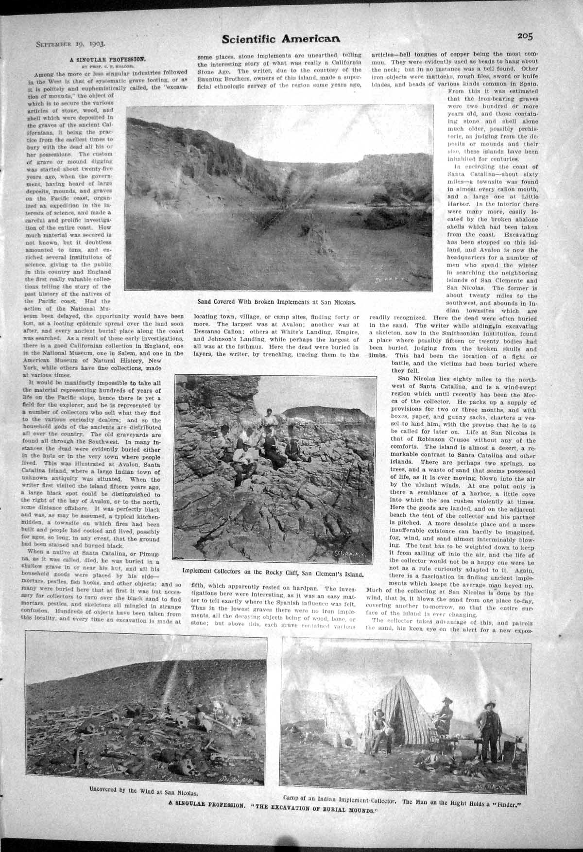 Old 1903 Scientific American Excavation Burial Mounds Clement'S Islan 20th