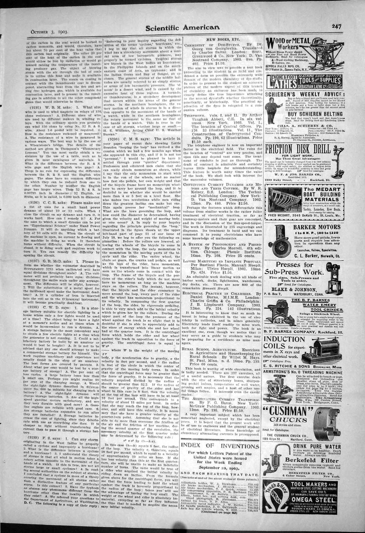 Old Print 1903 Scientific American Lathes Drill Omega Steel Chicago Train 20th