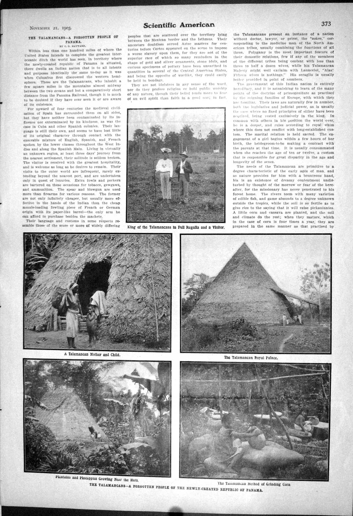 Old Talamancans Panama Palace 1903 Scientific American Hydraulic Plac 20th