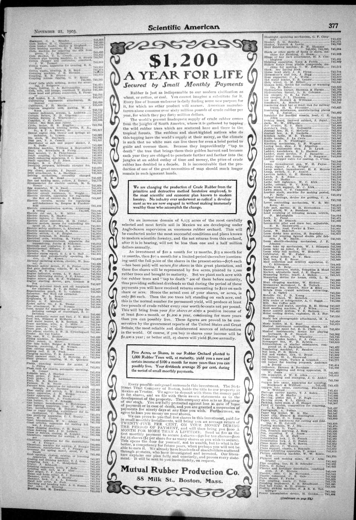 Antique Print 1903 Scientific American Mutual Rubber Boston Motorcycle Munn