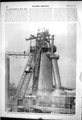 Old 1903 Scientific American Modern Blast Furnace Smelted Ore Molten 20th