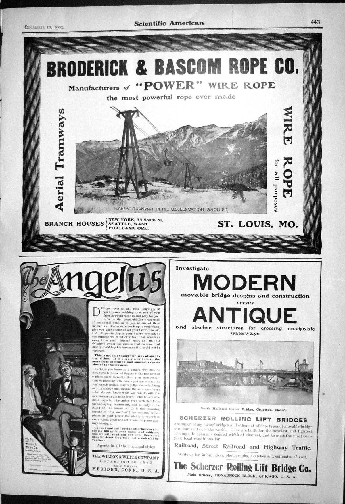 Old 1903 Scientific American Broderick Meriden Scherzer Albatross Bir 20th
