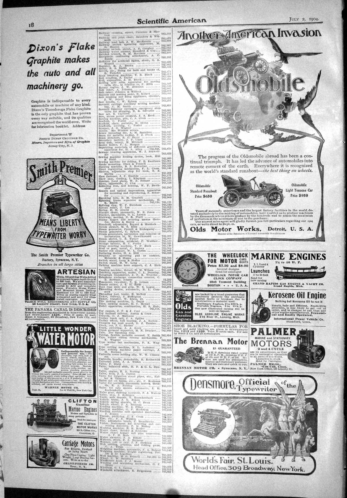 Old Print Scientific American 1904 s Motor Works Densmore Typewriter Cli 20th