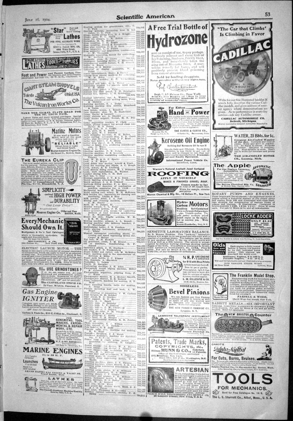 Old Scientific American 1904 Lathes Cadillac Engine Faber Cyclopedia 20th