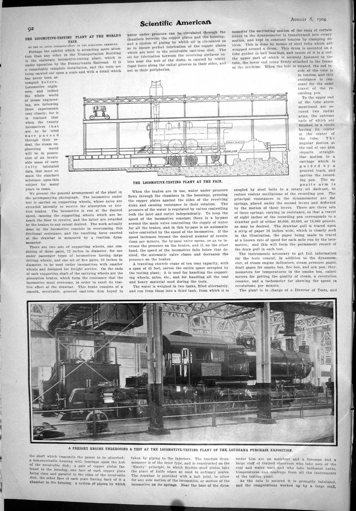Old Scientific American 1904 Train Freight Engine Tests Locomotive Te 20th