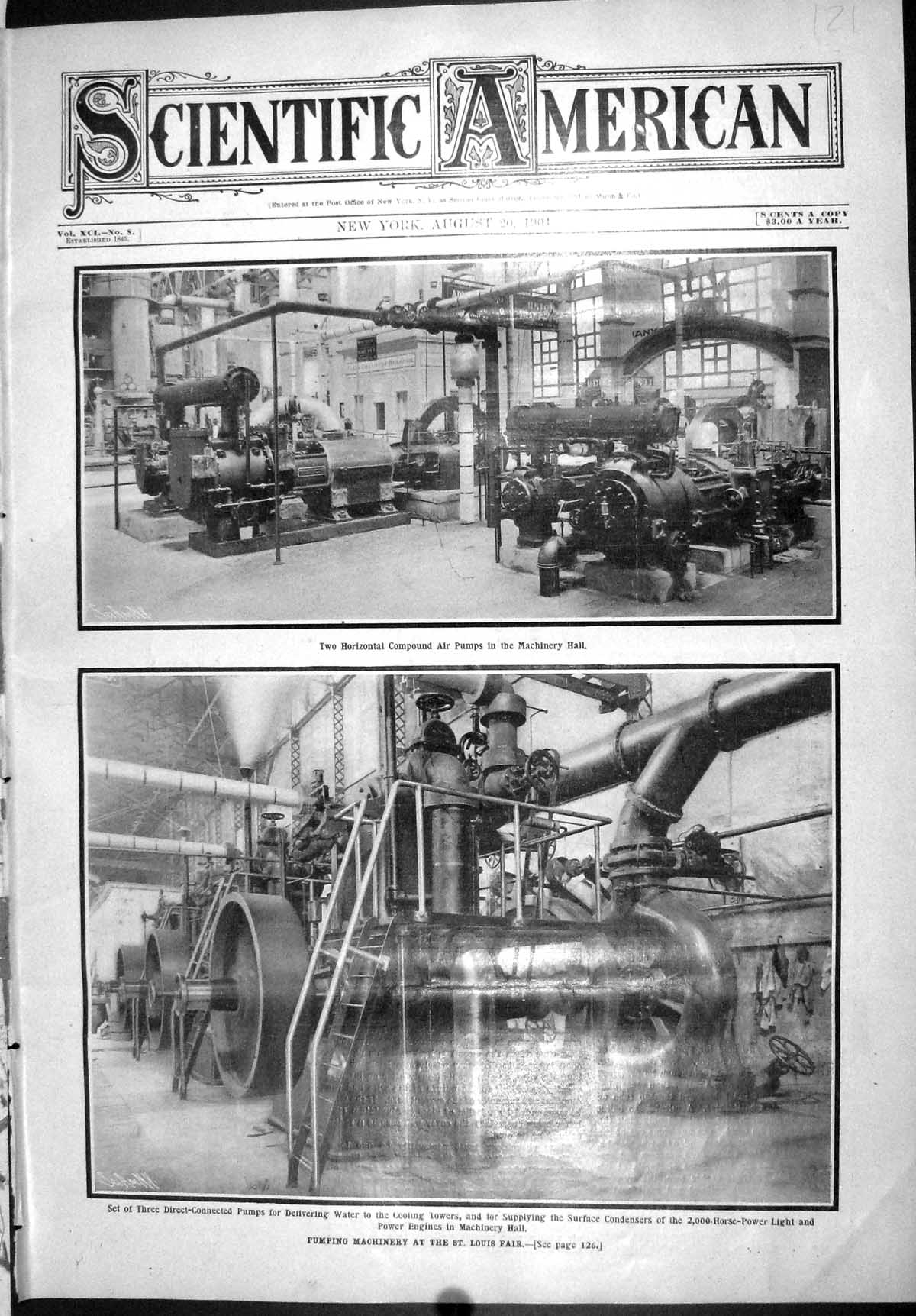 Old Scientific American 1904 Pumping Machinery St. Louis Fair Air Pum 20th