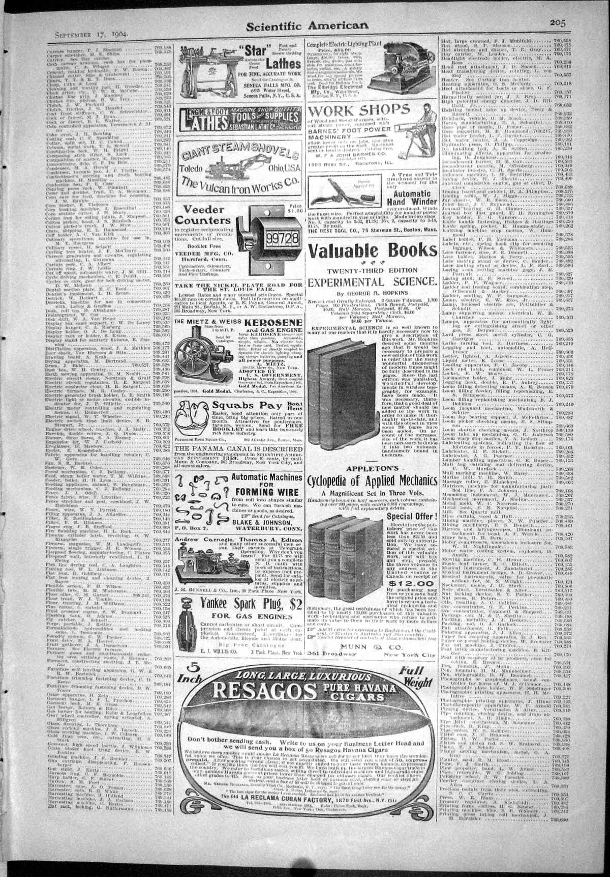 Old Scientific American 1904 Cuban Cigars Lathes Kerosene Columbia Ca 20th