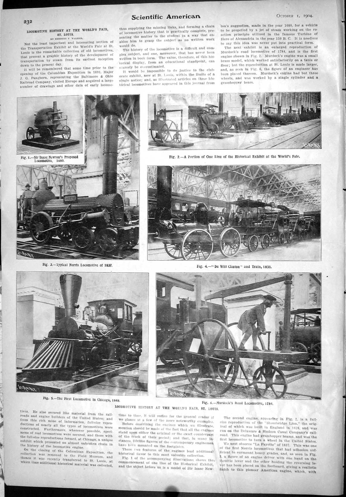 Old Scientific American 1904 Locomotive Train World Fair Louis Norris 20th