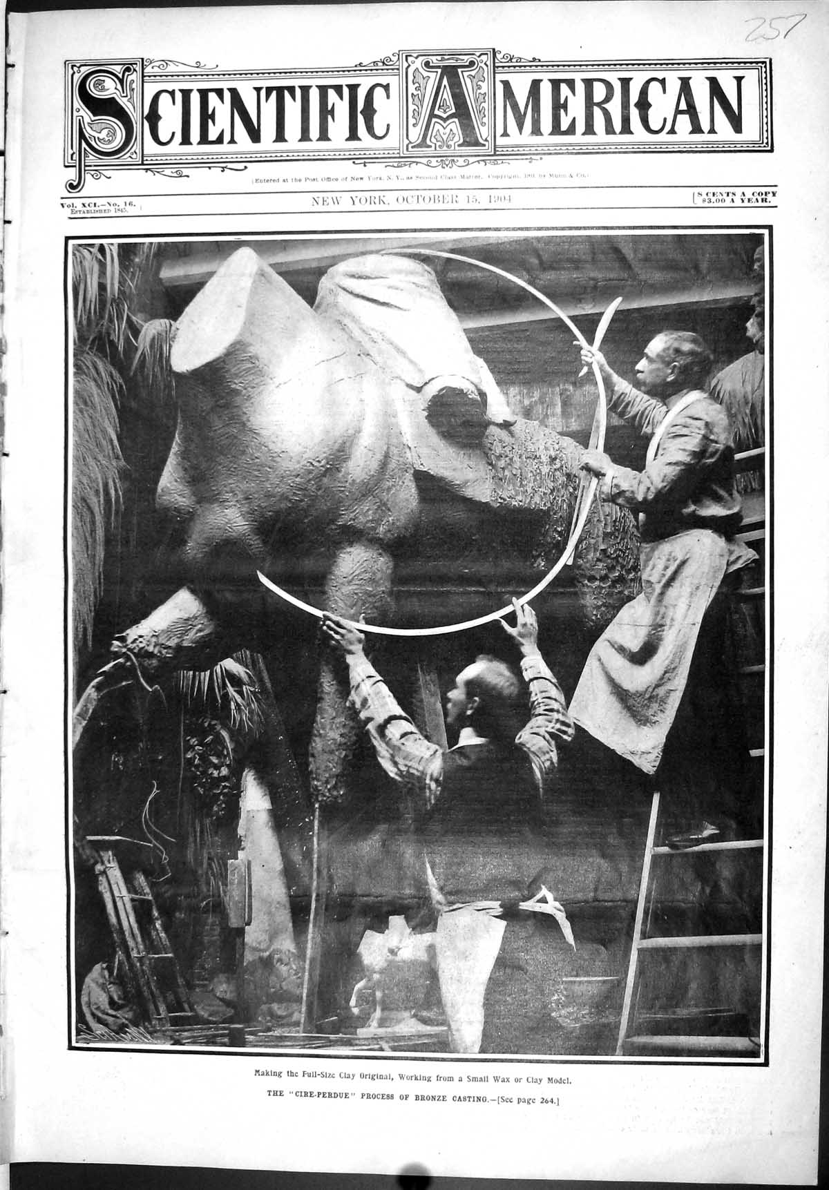 Old Scientific American 1904 Cire-Perdue Process Bronze Casting Clay 20th