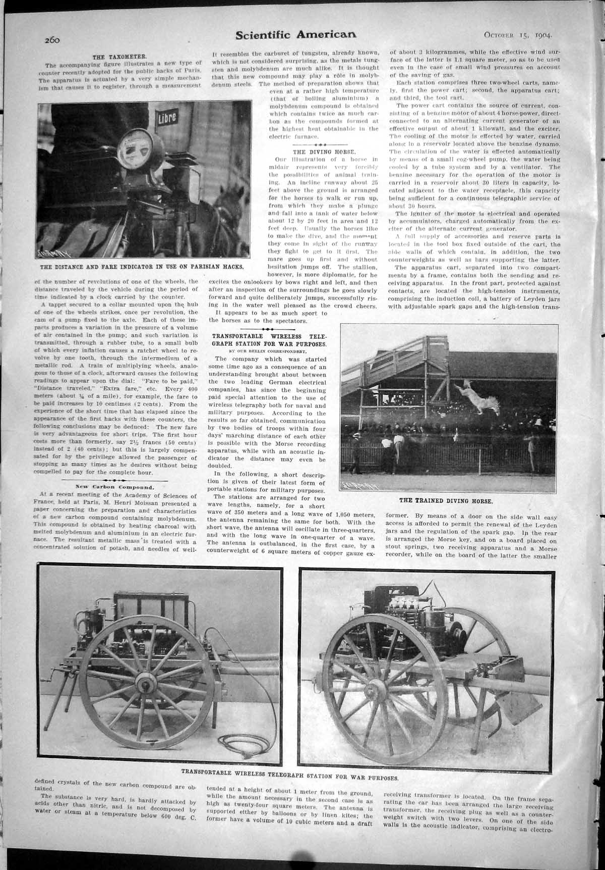 Old Scientific American 1904 Transportable Wireless Telegraph Station 20th
