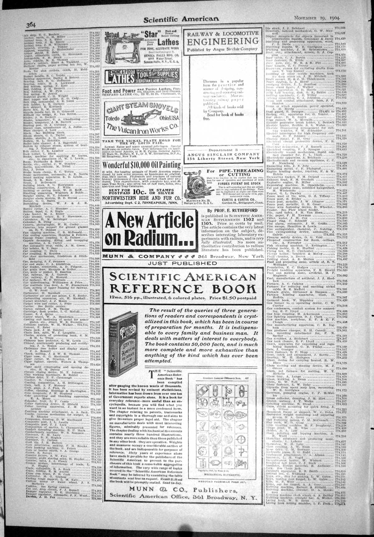 Old Scientific American 1904 Railway Munn Publishers Vulcan Steam Sho 20th