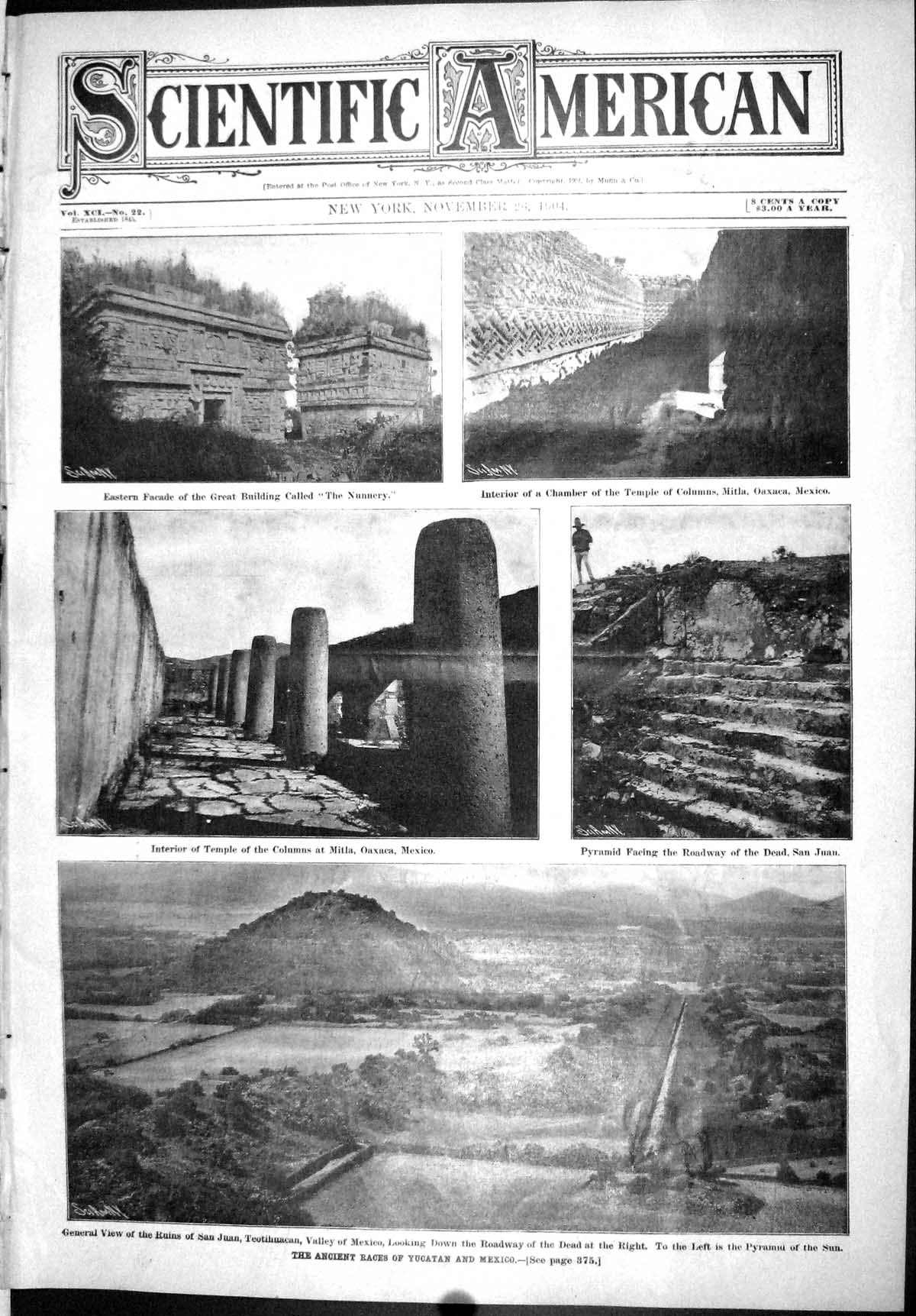 Old Scientific American 1904 Ancient Races Yucatan Mexico Nunnery Mit 20th