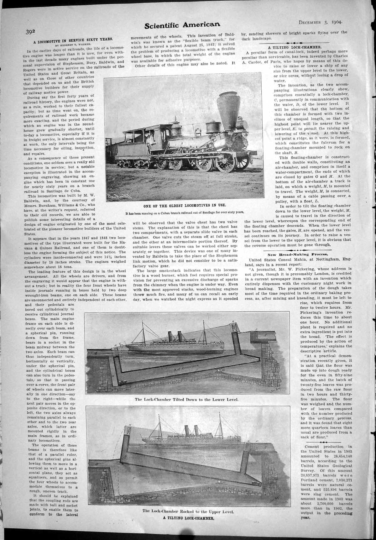 Old Scientific American 1904 Locomotive Train Railway Cuba Tilting Lo 20th