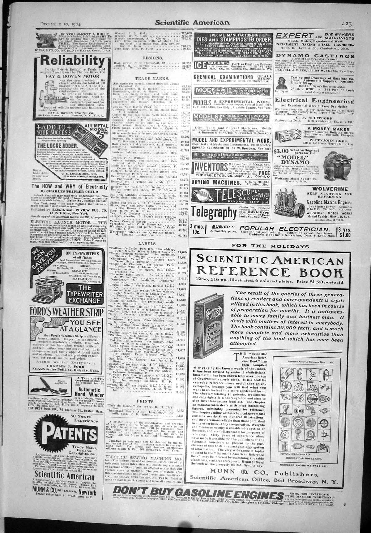 Old S Scientific American 1904 Munn Dynamo Elgin Watch Douglas Shoes 20th