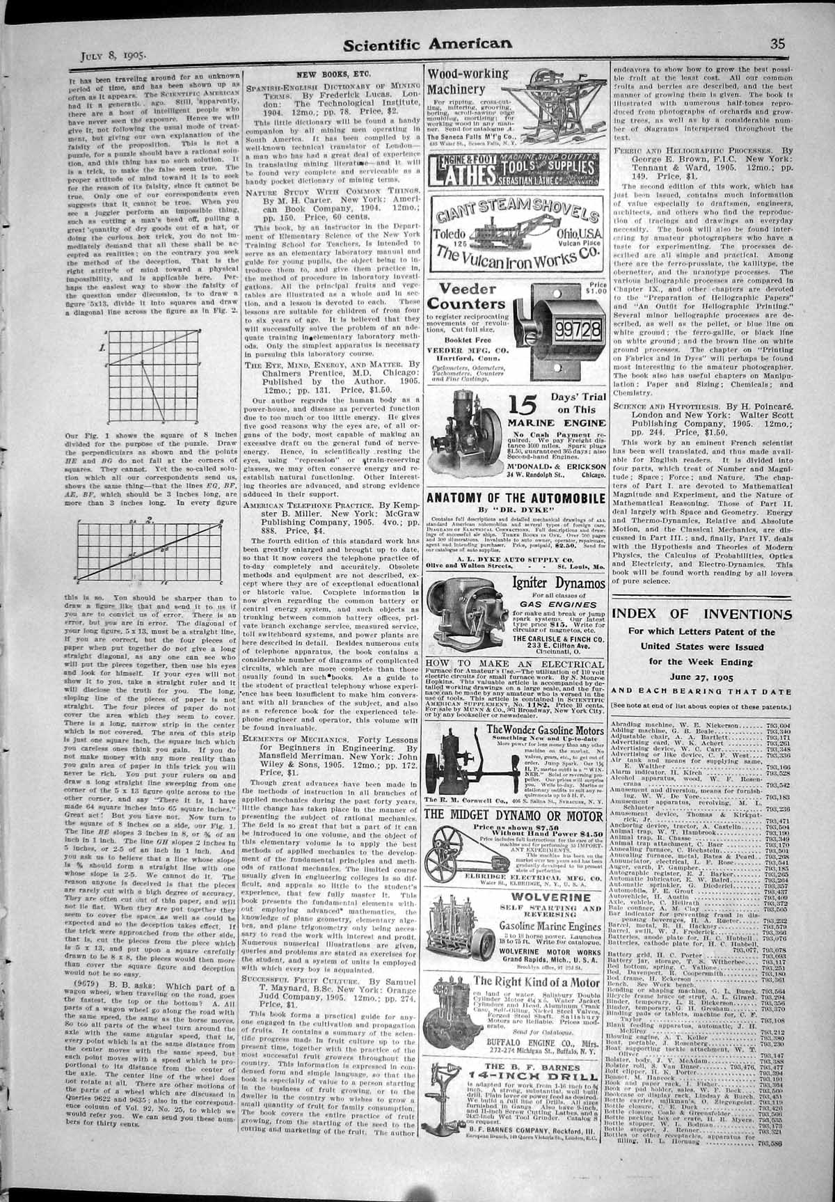 Antique Print 1905 Lathes Machinery Barnes Drill Wolverine Igniter Dynamos 20th