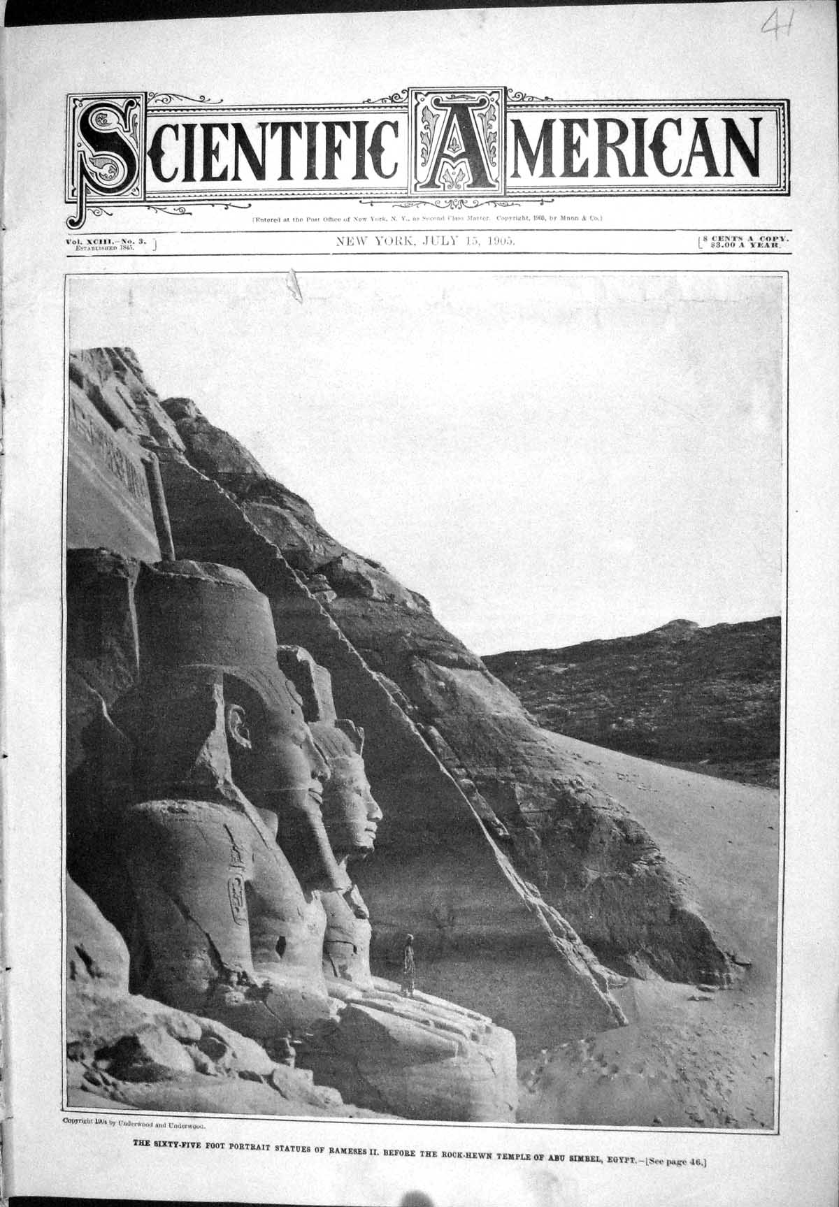Old 1905 Scientific American Statues Rameses Ii Rock-Hewn Temple Abu 20th