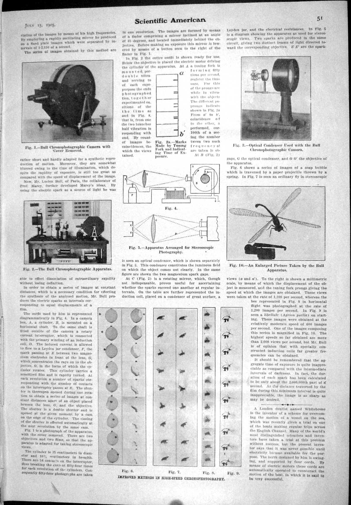 Old 1905 Scientific American Chronophotography Bull Apparatus Patents 20th