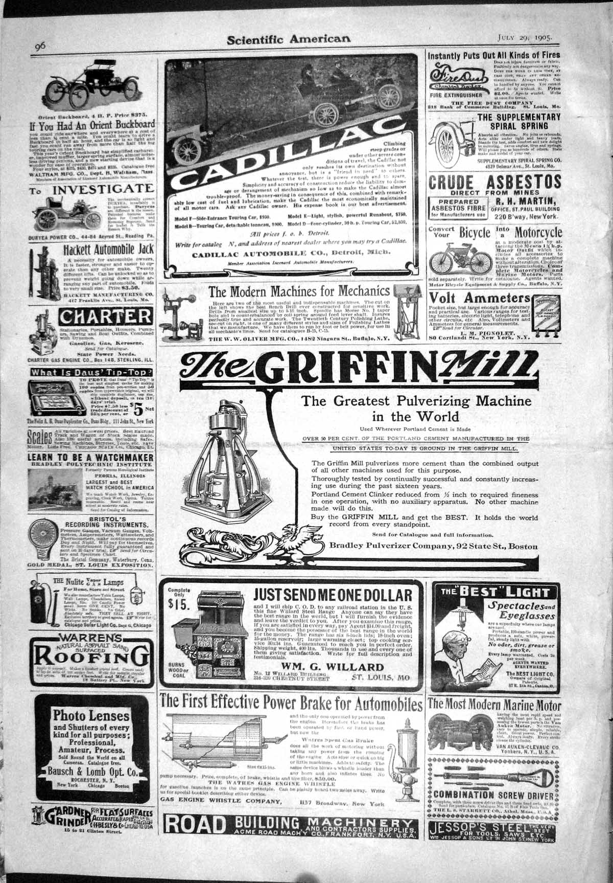 Antique Print 1905 Scientific American Cadillac Car Willard Bausch Franklin