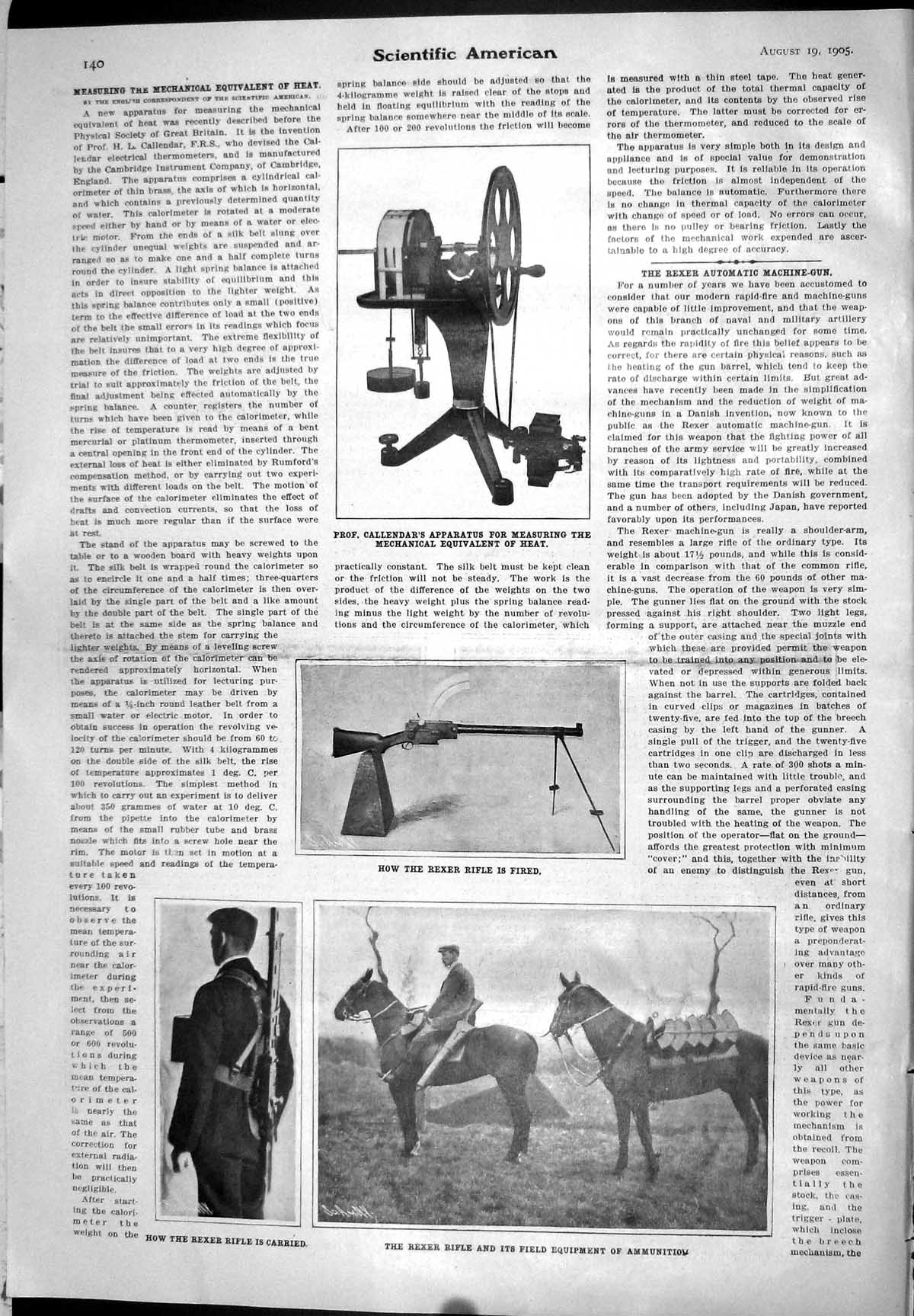 Old 1905 Callendar Apparatus Measuring Mechanical Heat Rexer Rifle Am 20th