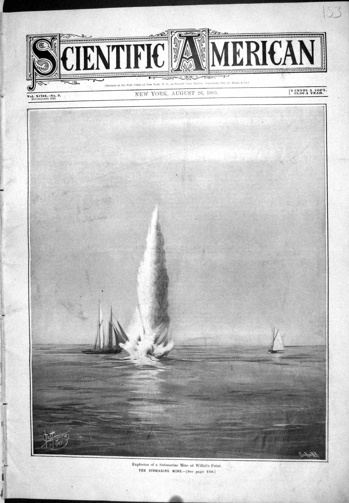 Old 1905 Scientific American Explosion Submarine Mine Willet'S Point 20th