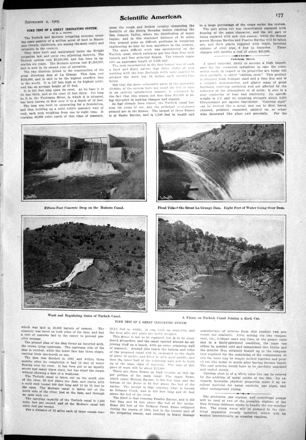 Old 1905 Great Irrigating System Modesto Canal Turlock Great La Grang 20th