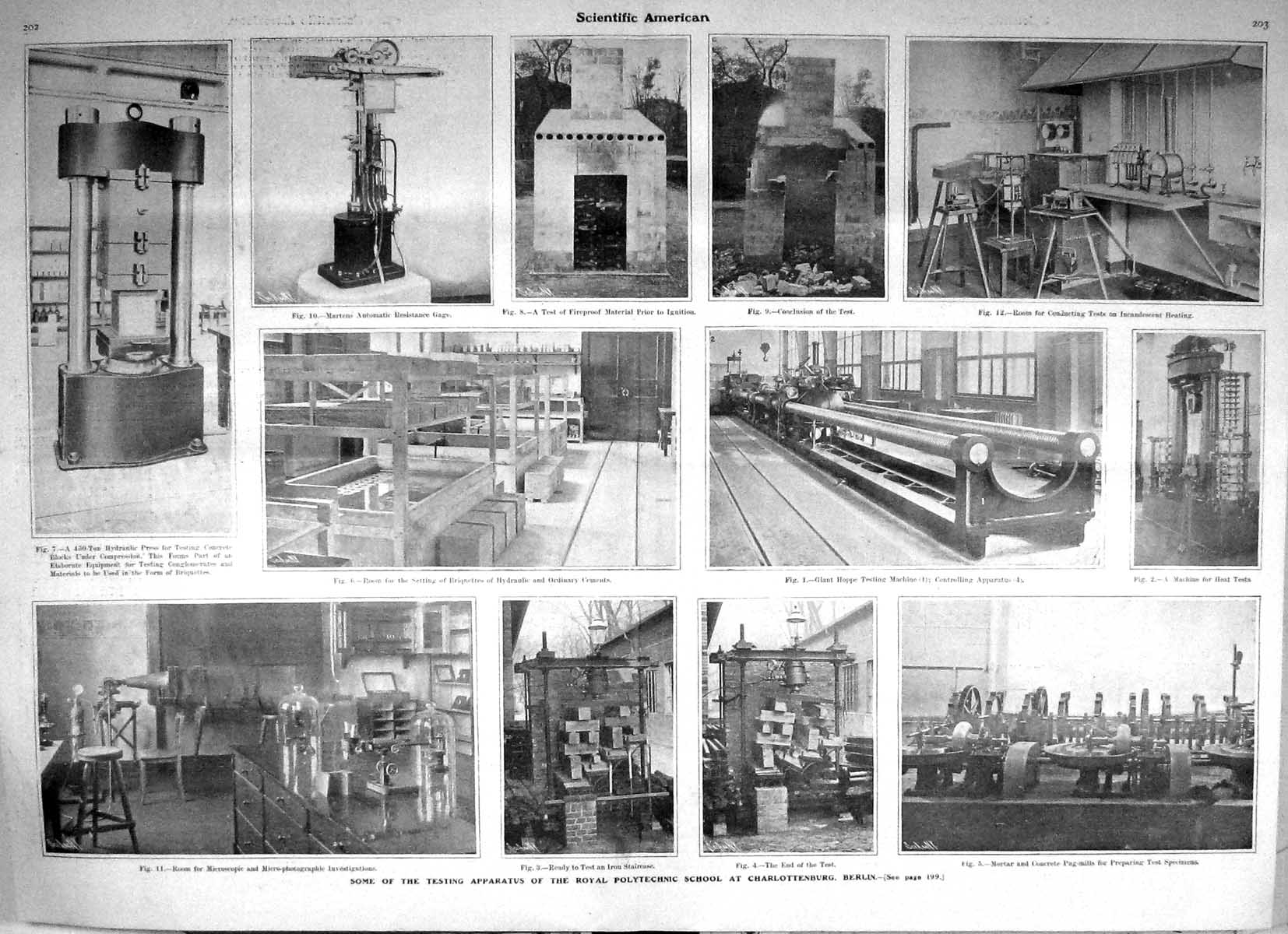 Old 1905 Scientific American Testing Apparatus Polytechnic School Cha 20th