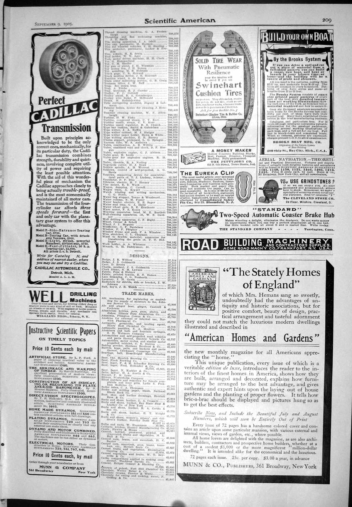 Old Cadillac Munn Swinehart Tires 1905 Scientific American Lufkin Gas 20th