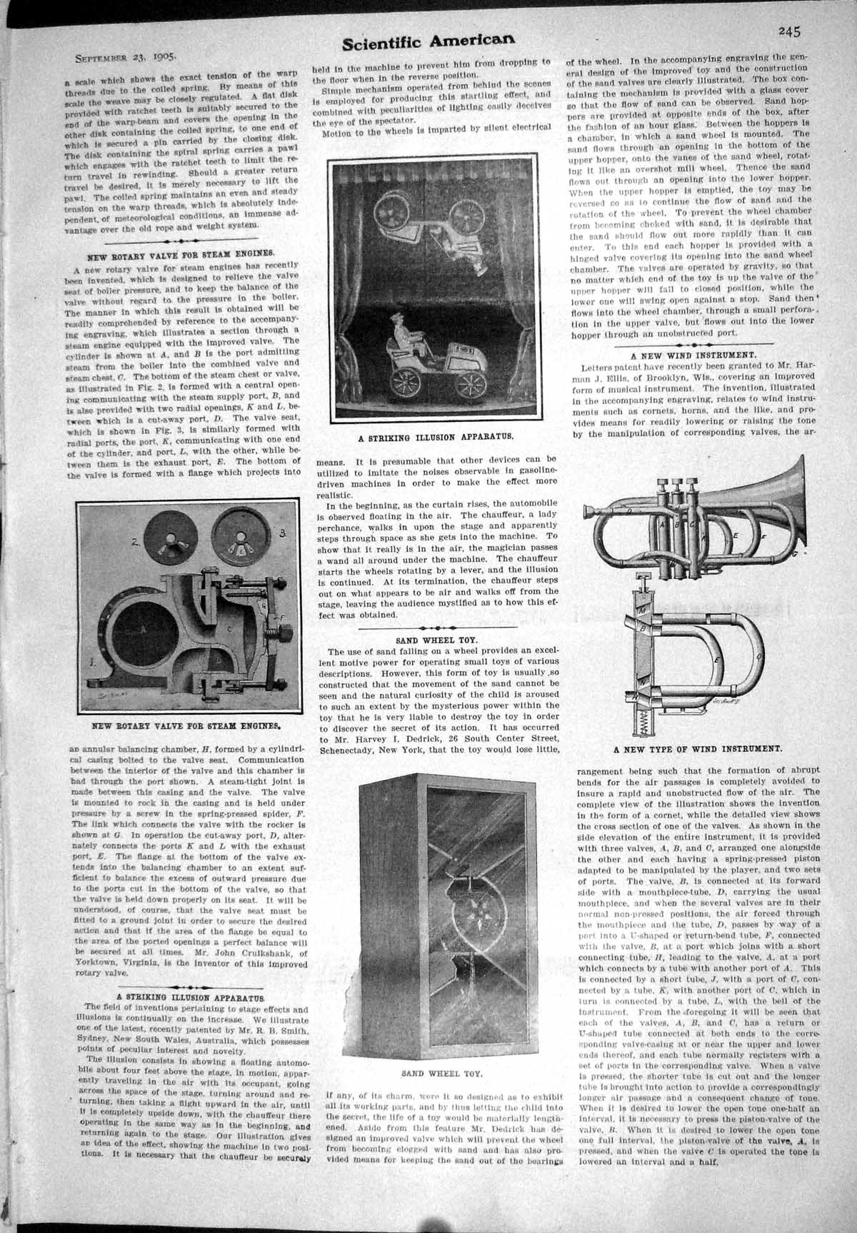 Old 1905 Rotary Valve Steam Engines Sand Wheel Toy Type Wind Instrume 20th