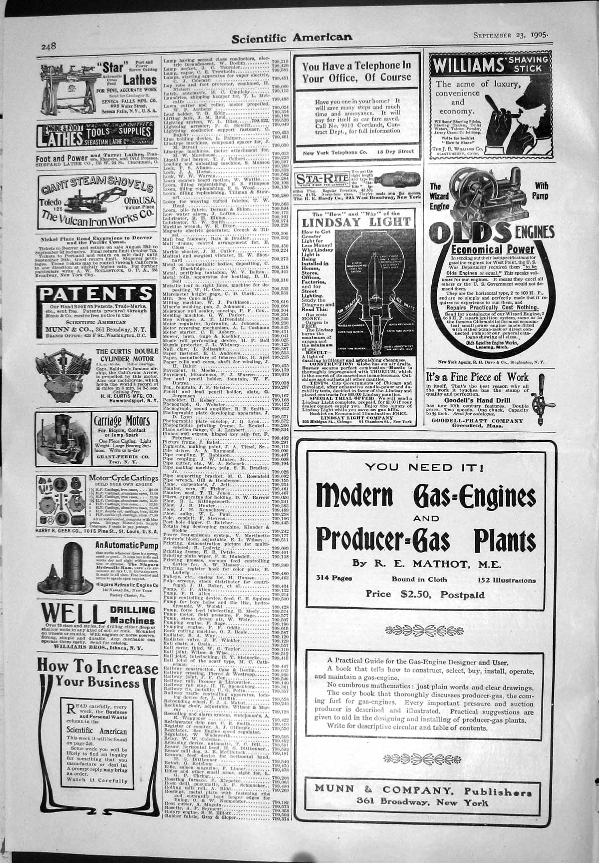 Old 1905 Williams Shaving Stick Mathot Gas Engines Star Lathes Motor 20th
