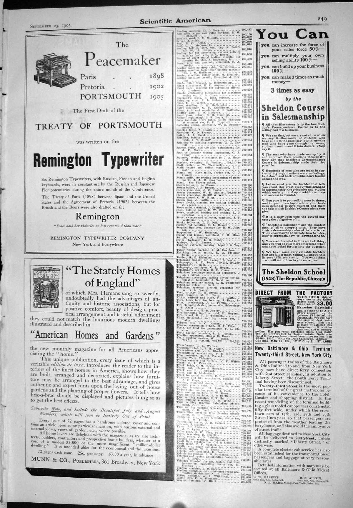 Old Remington Typewriter Munn Hydrozone Arnica1905 Scientific America 20th
