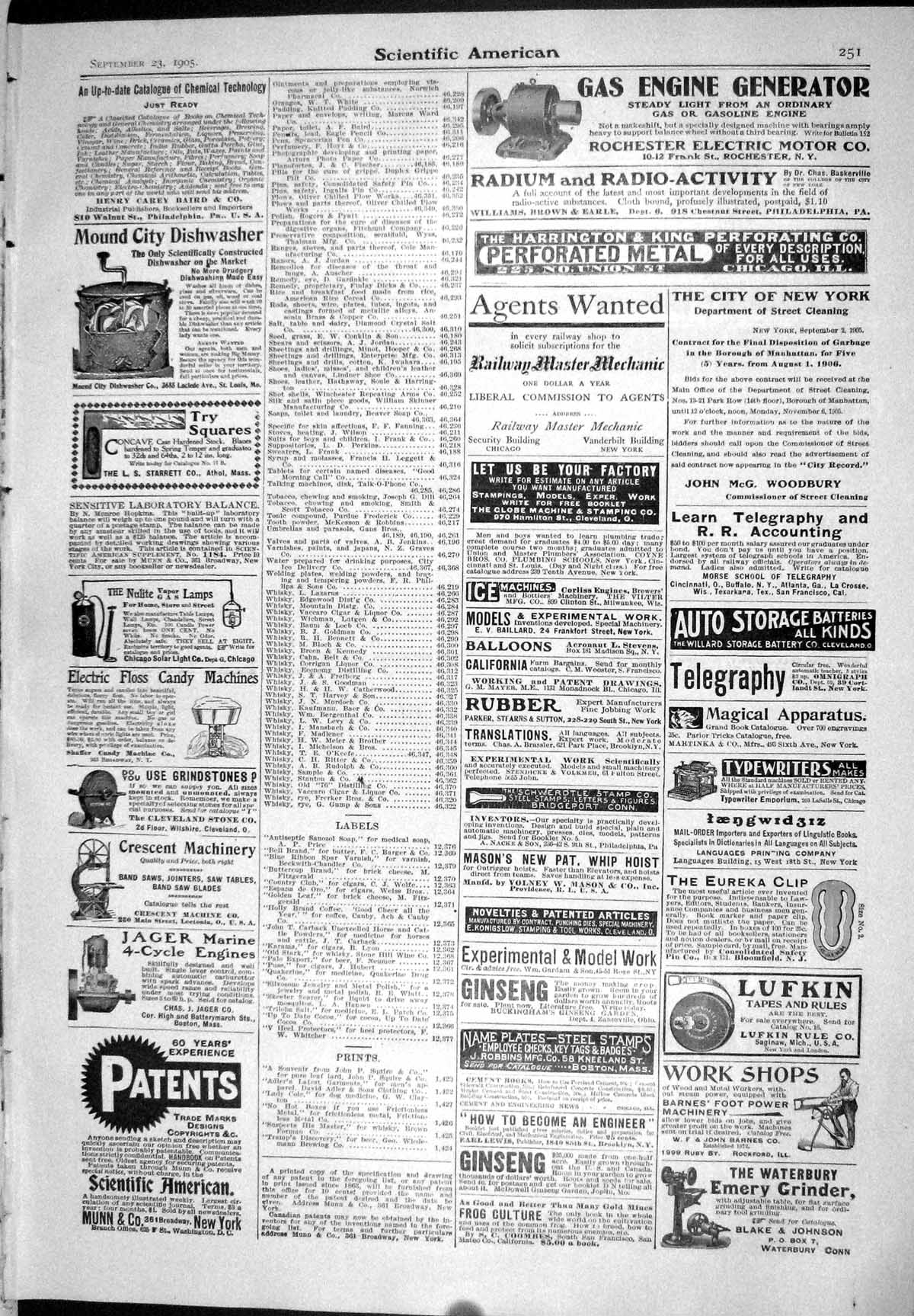 Old 1905 Scientific American Gas Generator Lufkin Jager Vacuum Cap Ca 20th