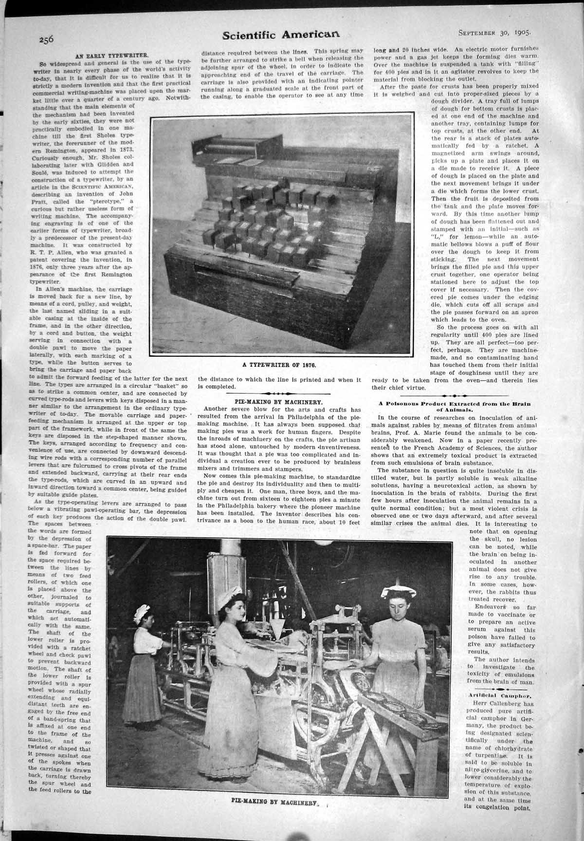 Old 1905 Scientific American Women Workers Pie Making Machinery Indus 20th