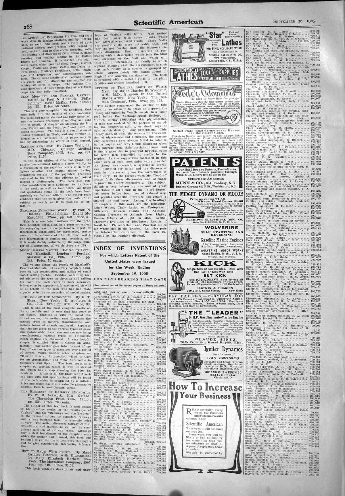 Old Print 1905 Scientific American Lathes Dynamo Engines Slotkin Praglin 20th