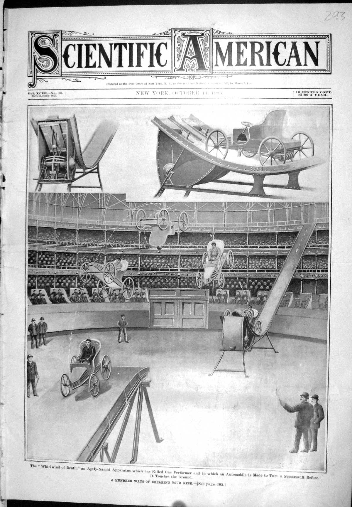Old Whirlwind Death Apparatus Automobile Car Somersault 1905 Scientif 20th
