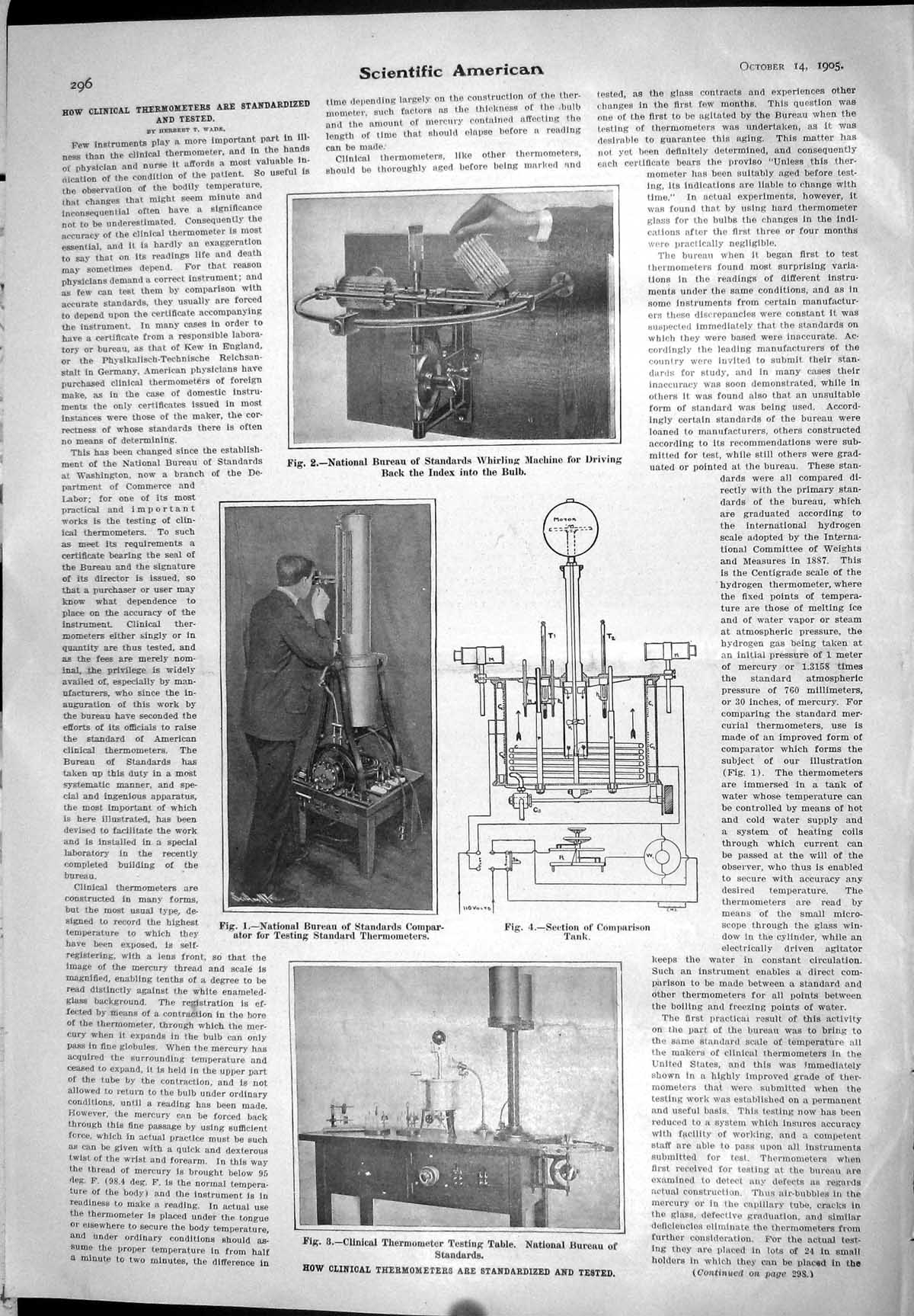 Old 1905 Clinical Thermometer Testing Table National Bureau Standards 20th