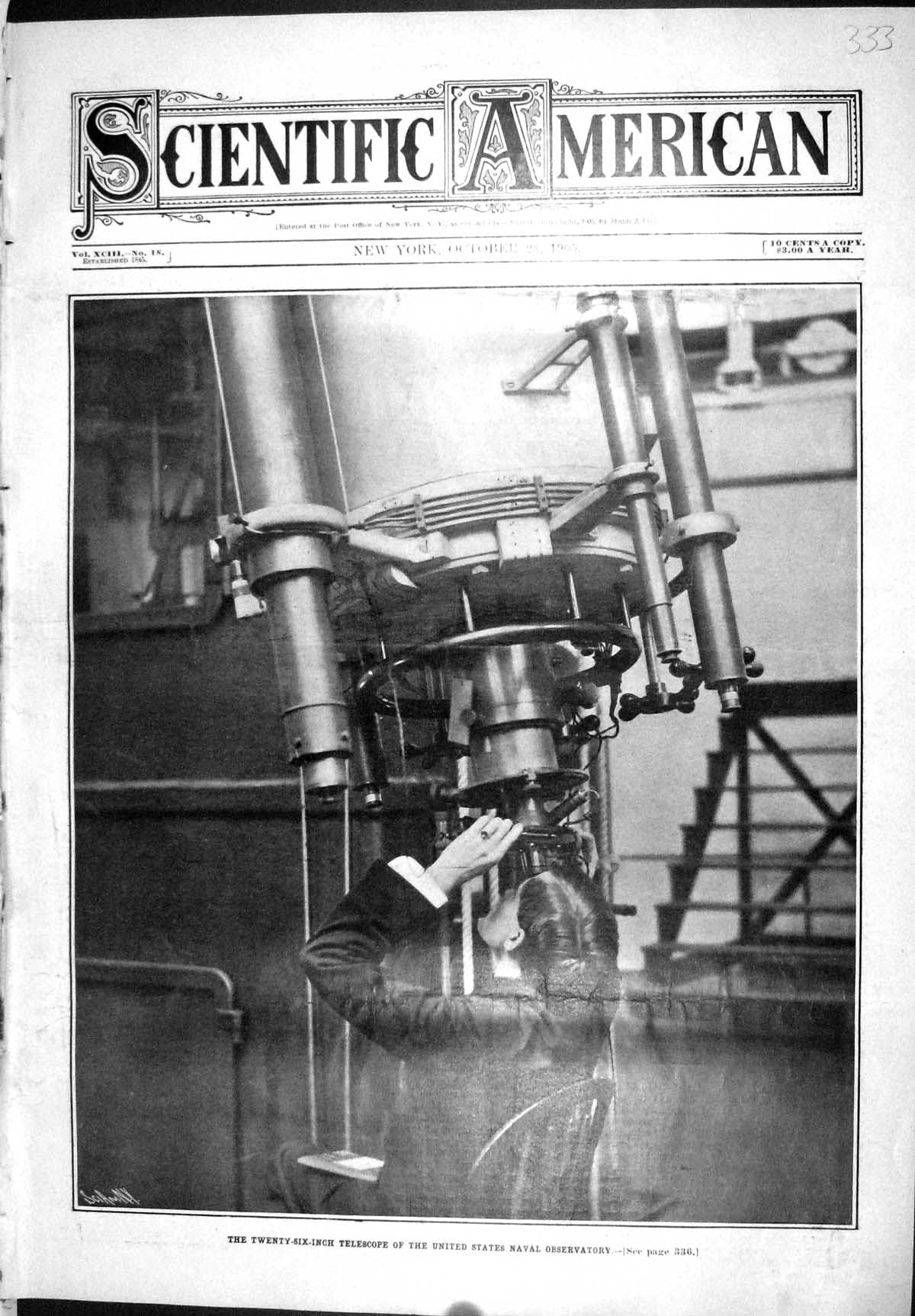 Old 1905 Scientific American Telescope United States Naval Observator 20th