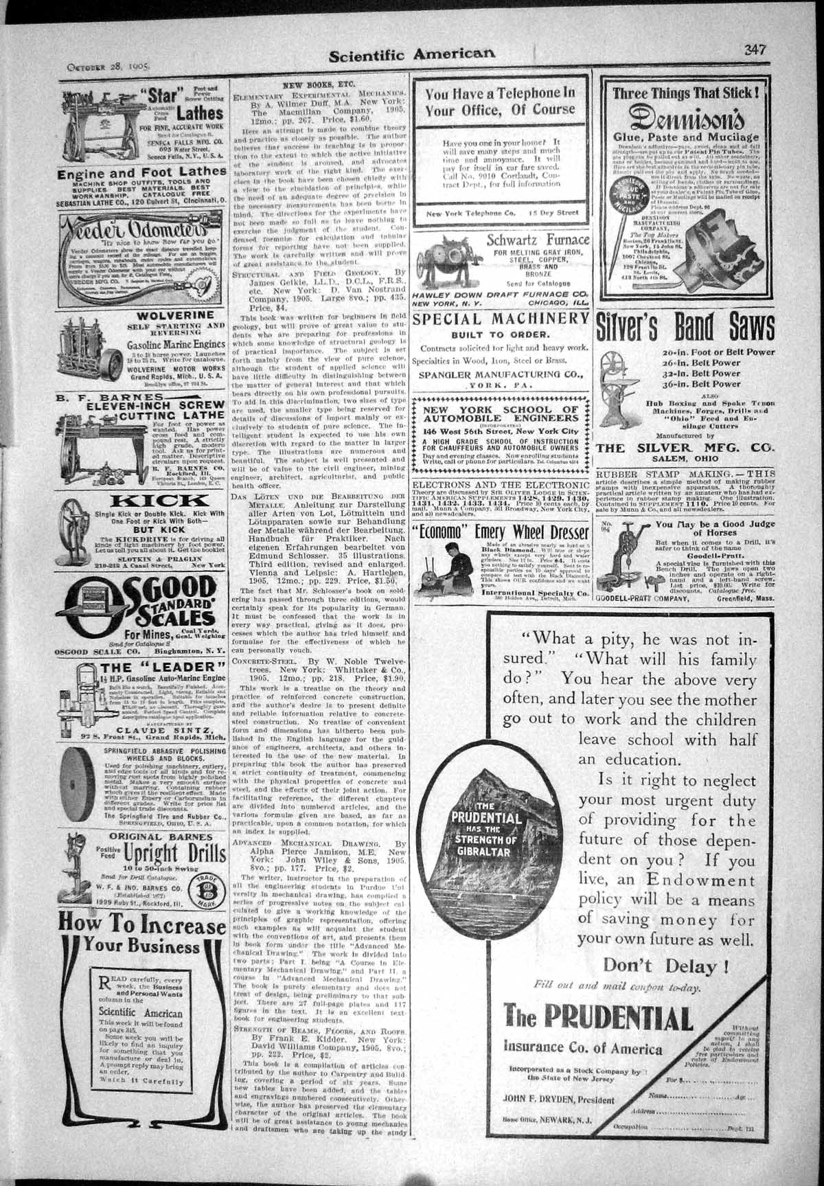Old 1905 Scientific American Prudential Osgood Scales Jaeger Radiator 20th