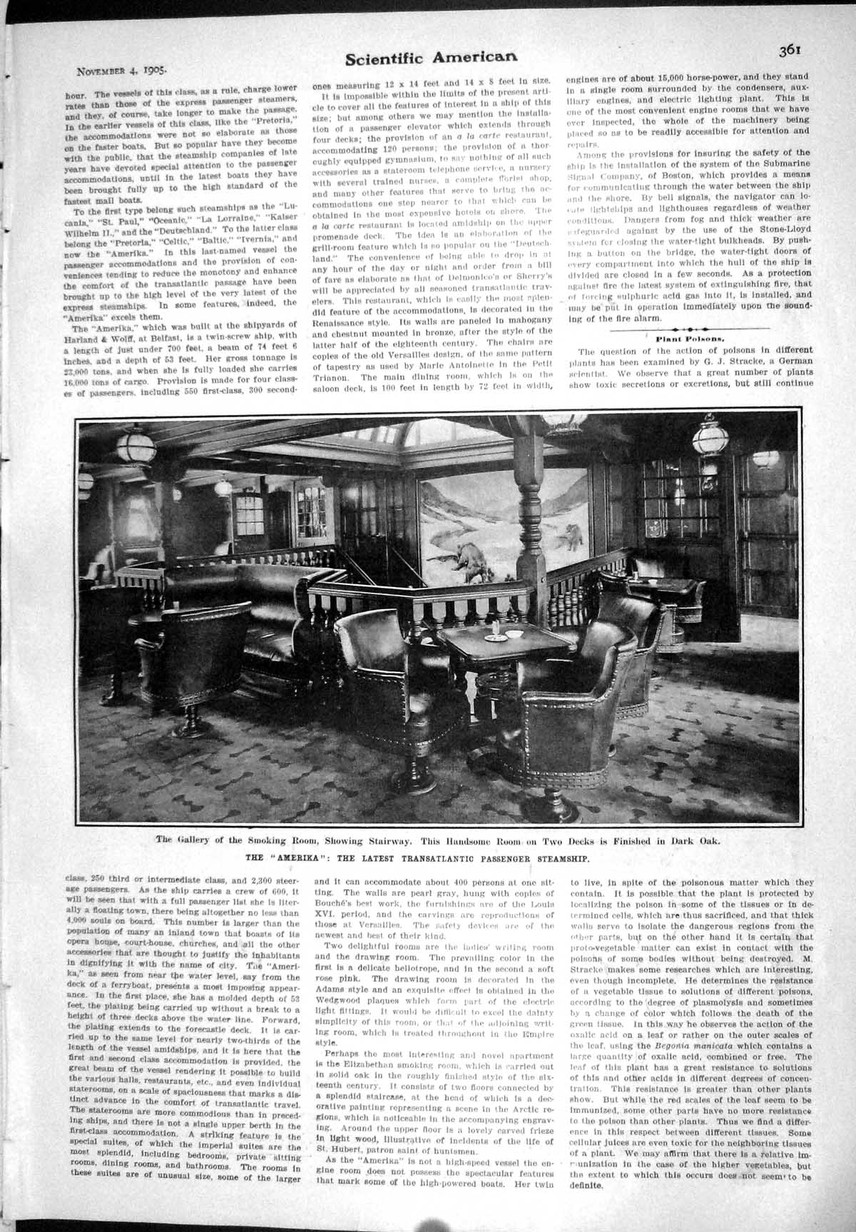 Old 1905 Scientific American Amerika Passenger Ship Egypt Archaeology 20th