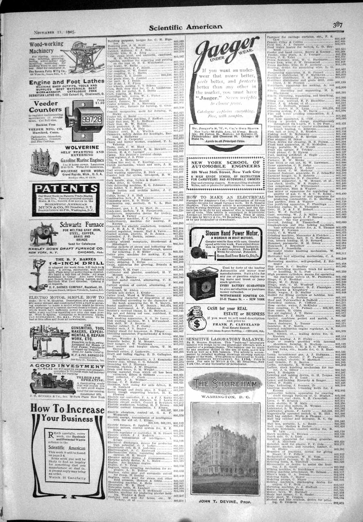 Old 1905 Scientific American Jaeger Shoreham Devine Prudential Train 20th