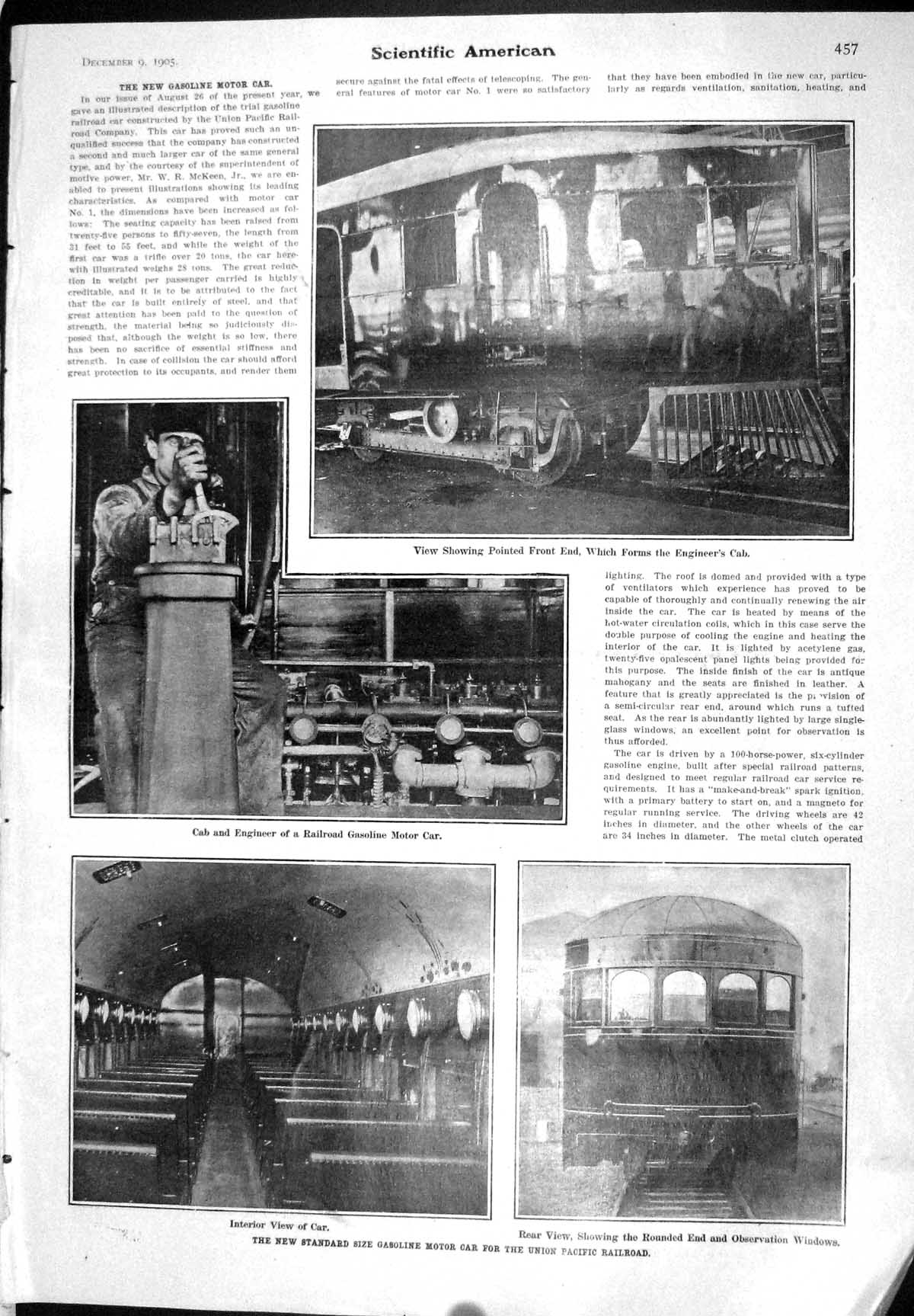 Old 1905 Gasoline Motor Car Engineers Cab Union Pacific Railroad Phot 20th