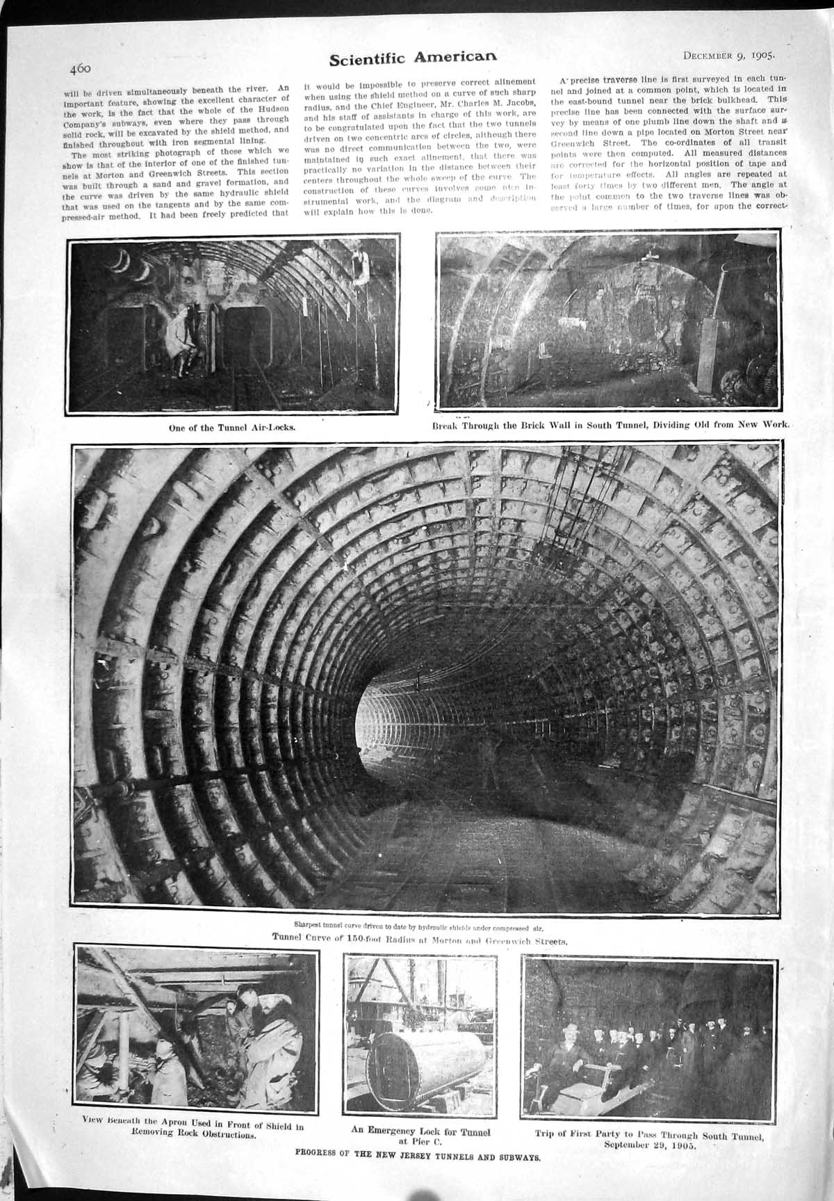 Old 1905 Progress New Jersey Tunnels Subways Air-Locks Morton Greenwi 20th