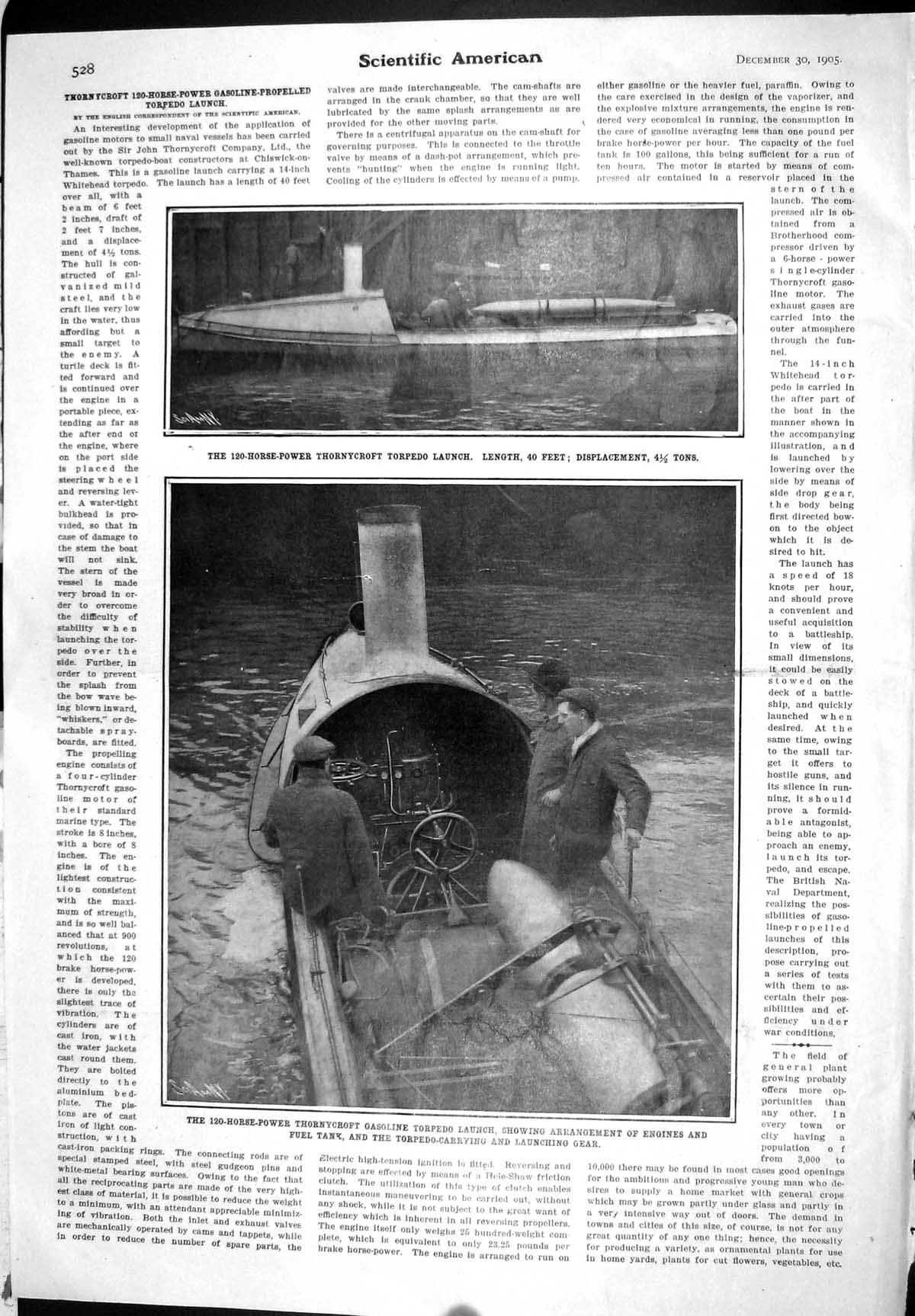 Old 1905 120-Horse-Power Thornycroft Torpedo Launch Engines Fuel Tank 20th