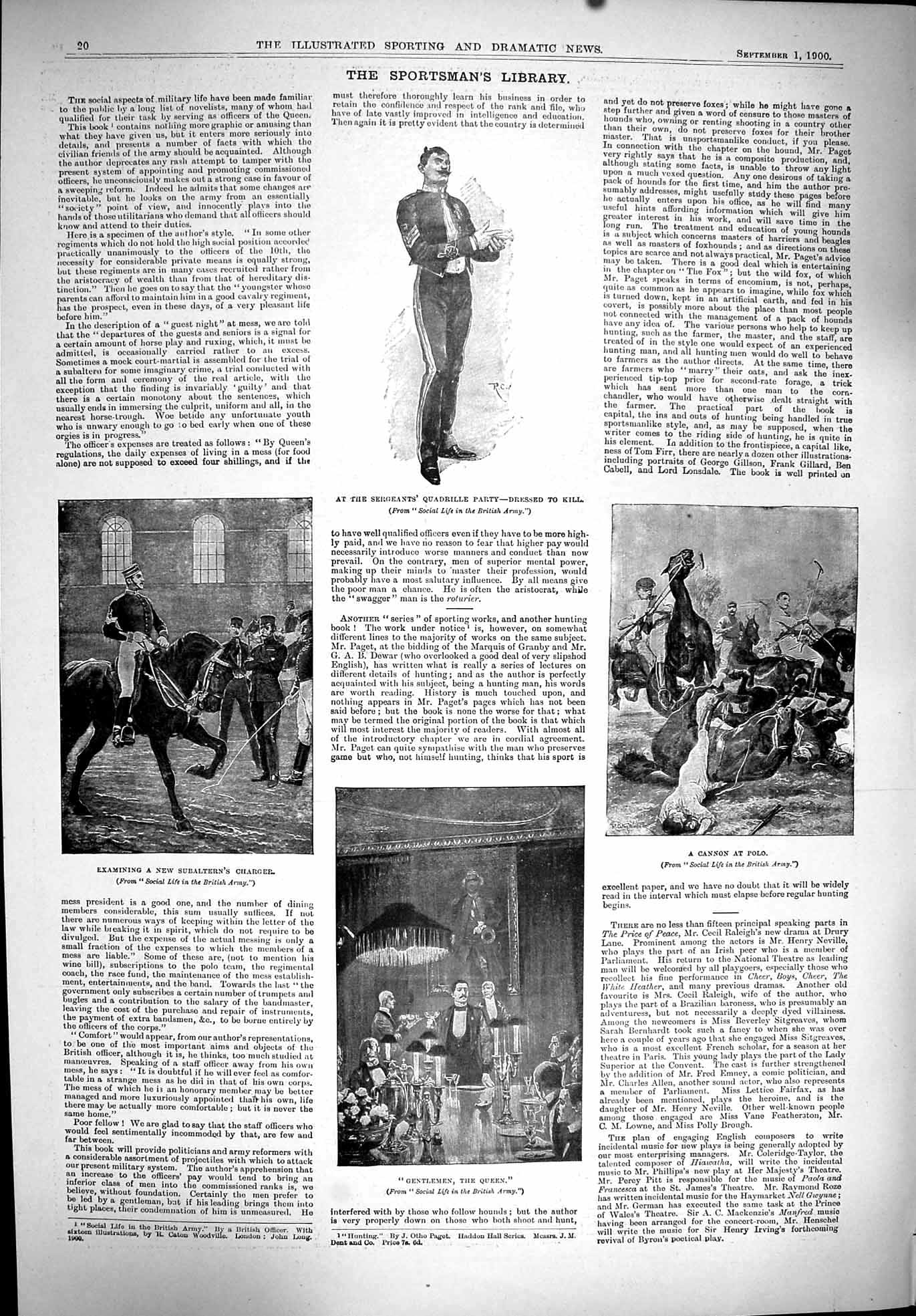 Old 1900 Sport Army Polo Horses Subaltern Herne Golf Club Leonard Job Victorian