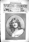 Antique Old Print 1900 Portrait Photograph Miss Nina Sevening Beautiful Girl